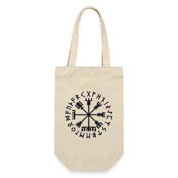 Organic Vegvísir: Viking Compass - Gift Bag for Bottles - nature - Front