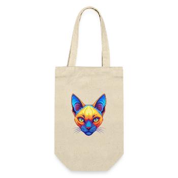 Siamkatze Rasse Cartoon Kawaii Tier Haustier - Geschenkbeutel für Flaschen - Natur - Vorne