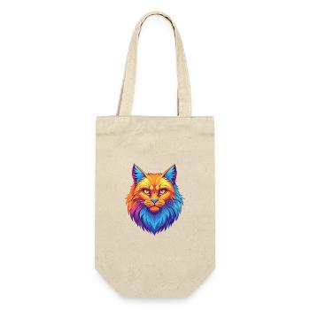 Chat sibérien de race dessin animé kawaii animal de compagnie - Sac à bouteille - nature - Devant