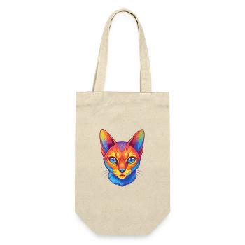 Abessinische Kurzhaarkatze Rasse Karikatur Kawaii Anim - Geschenkbeutel für Flaschen - Natur - Vorne