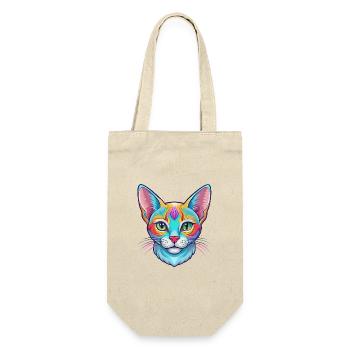Abessinische Kurzhaarkatze Rasse Karikatur Kawaii Anim - Geschenkbeutel für Flaschen - Natur - Vorne