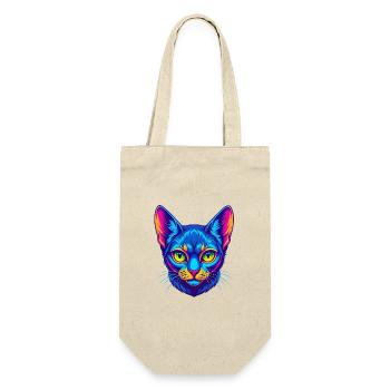 Abessinische Kurzhaarkatze Rasse Karikatur Kawaii Anim - Geschenkbeutel für Flaschen - Natur - Vorne
