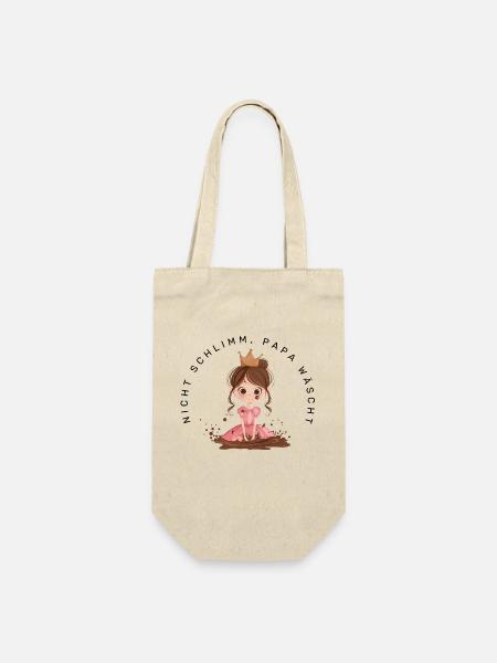 Nicht schlimm, Papa wäscht (Prinzessin) - Geschenkbeutel für Flaschen - Natur