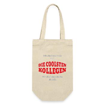 Gemeinsam Stark – starke Einheit - Geschenkbeutel für Flaschen - Natur - Vorne