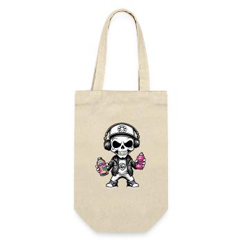 Graffiti Sprayer - Geschenkbeutel für Flaschen - Natur - Vorne