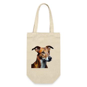 Herbstwindhund Porträt - Geschenkbeutel für Flaschen - Natur - Vorne