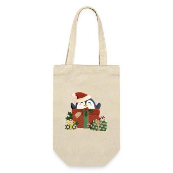 Le pingouin vous souhaite un joyeux Noël - Sac à bouteille - nature - Devant