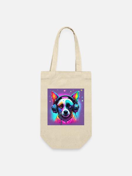 Cute Dog - Geschenkbeutel für Flaschen - Natur
