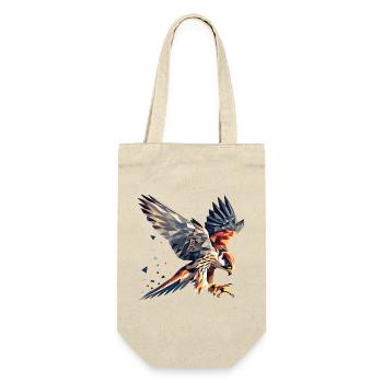 Falke Greifvogel Polygon Stil - Geschenkbeutel für Flaschen - Natur - Vorne