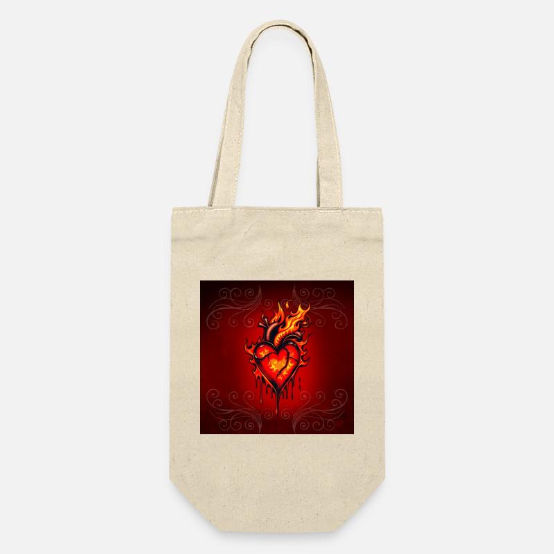 Flaming heart. - Gift Bag for Bottles - nature