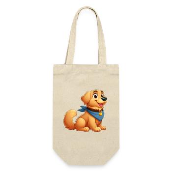 Labrador 3 - Geschenkbeutel für Flaschen - Natur - Vorne