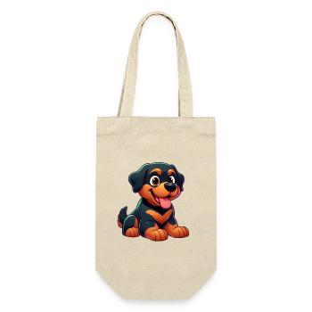 Rottweiller 3 - Geschenkbeutel für Flaschen - Natur - Vorne