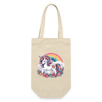 Licorne avec des fleurs et arc-en-ciel - Sac à bouteille - nature - Devant