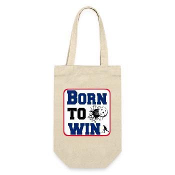 Floorball Born to win Sticker (25) - Gift Bag for Bottles - nature - Front
