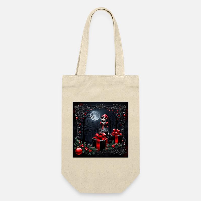 Cute gothic Christmas elf. - Gift Bag for Bottles - nature