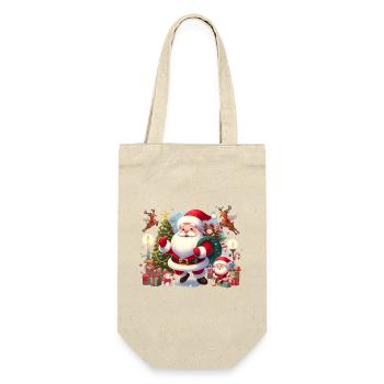 Santa - Geschenkbeutel für Flaschen - Natur - Vorne