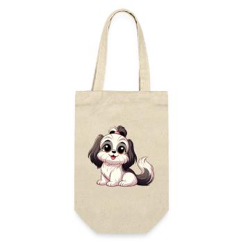Shih Tzu - Geschenkbeutel für Flaschen - Natur - Vorne