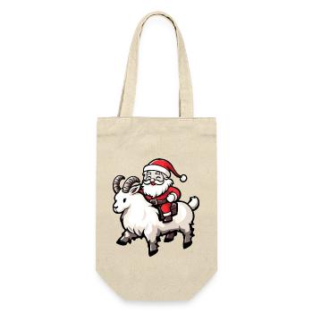 Chèvre de montagne Père Noël dessin animé - Sac à bouteille - nature - Devant
