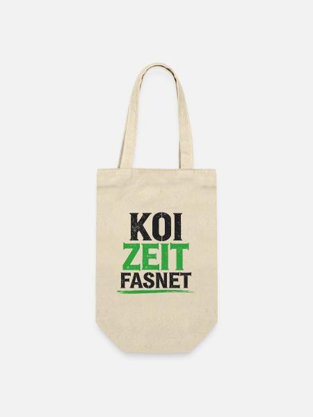 Koi Zeit Fasnet - Karneval Fasching - Geschenkbeutel für Flaschen - Natur