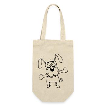 Funny Dog Big Bone Mouth Mouth Hunger Cool - Gift Bag for Bottles - nature - Front