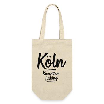 Köln Veedel Kwartier Latäng kölsch - Geschenkbeutel für Flaschen - Natur - Vorne