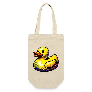 Ente Ente Ente Ente Ente - Geschenkbeutel für Flaschen - Natur - Vorne