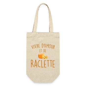 Leben von Liebe und Raclette - Geschenkbeutel für Flaschen - Natur - Vorne