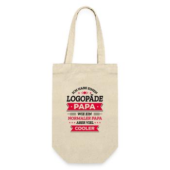 LOGOPÄDE PAPA: VATERTAG, GEBURTSTAG, WEIHNACHTEN - Geschenkbeutel für Flaschen - Natur - Vorne