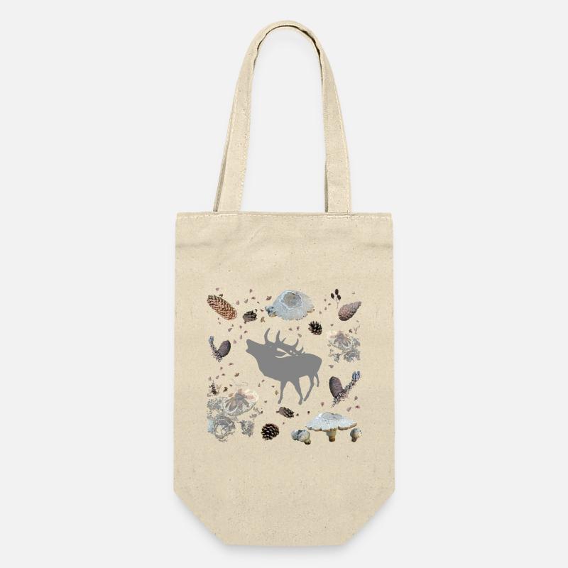 Cerf aux pommes de pin et champignons - Sac à bouteille - nature