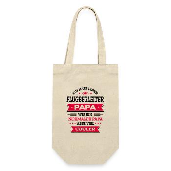 FLUGBEGLEITERPAPA GEBURTSTAG VATERTAG WEIHNACHTEN - Geschenkbeutel für Flaschen - Natur - Vorne