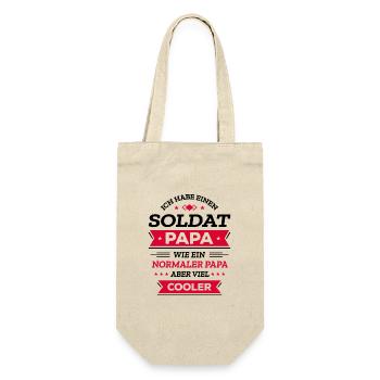 COOL SOLDATPAPA GEBURTSTAG WEIHNACHTEN VATERTAG - Geschenkbeutel für Flaschen - Natur - Vorne