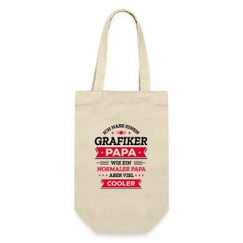 GRAFIKER PAPA: GEBURTSTAG WEIHNACHTEN VATERTAG - Geschenkbeutel für Flaschen - Natur - Vorne