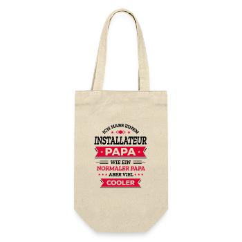 INSTALLATEUR PAPA GEBURTSTAG WEIHNACHTEN VATERTAG - Geschenkbeutel für Flaschen - Natur - Vorne