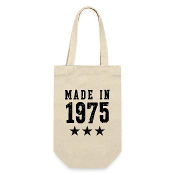 Made in 1975 – Vintage Geburtstag Jahrgangslegende - Geschenkbeutel für Flaschen - Natur - Vorne