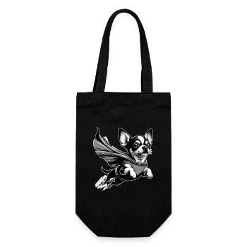 Super Dog Chihuahua Chi Chis Gift - Gift Bag for Bottles - black - Front