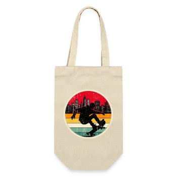Urban Sunset Skate Silhouette - Geschenkbeutel für Flaschen - Natur - Vorne