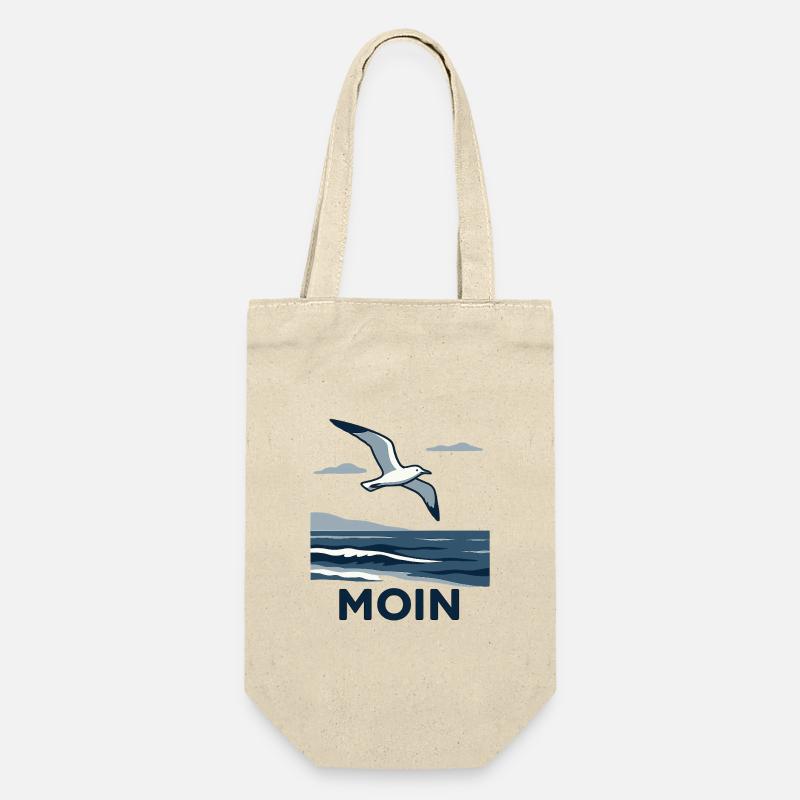 Moin Möwe - Geschenkbeutel für Flaschen - Natur