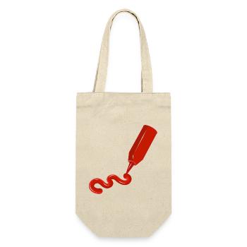 Ketchup-Flasche mit Schwung - witziges Food-Design - Geschenkbeutel für Flaschen - Natur - Vorne
