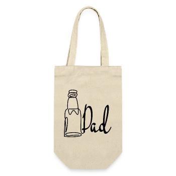 Line Art Papa Bière Fête des Pères - Sac à bouteille - nature - Devant