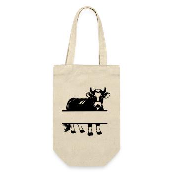 Cow Silhouette with Text Space – Farm Shirt - Gift Bag for Bottles - nature - Front