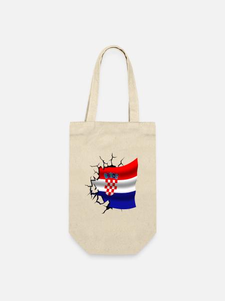 Bandera de Croacia - Kroatien - Flagge Broken Design - Geschenkbeutel für Flaschen - Natur