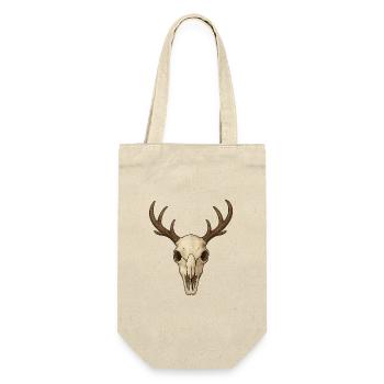 Crâne de cerf mystique style nature brute - Sac à bouteille - nature - Devant