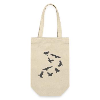 Vogelschwarm Silhouetten im Flug - Geschenkbeutel für Flaschen - Natur - Vorne