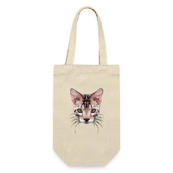 bengal katze, besitzer, verschenken - Geschenkbeutel für Flaschen - Natur - Vorne