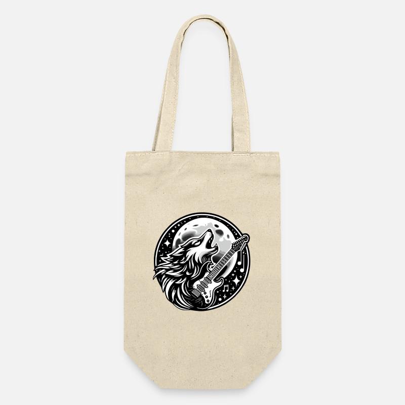 Loup Musical Lune Design - Sac à bouteille - nature