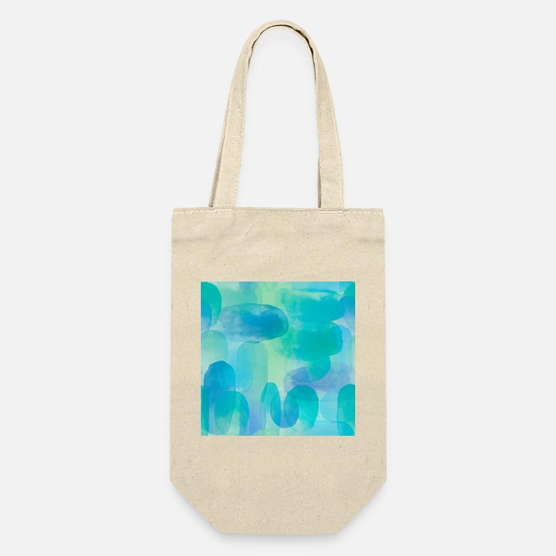 Aquarelles dans les tons bleus et verts - Sac à bouteille - nature