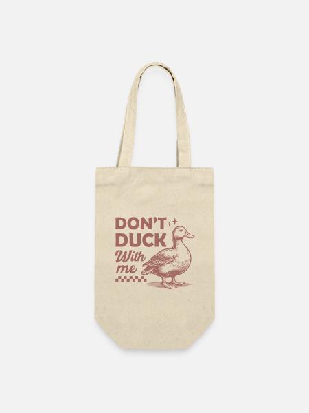 Humorvoller Entenvogel mit dem Zitat DONT DUCK - Geschenkbeutel für Flaschen - Natur