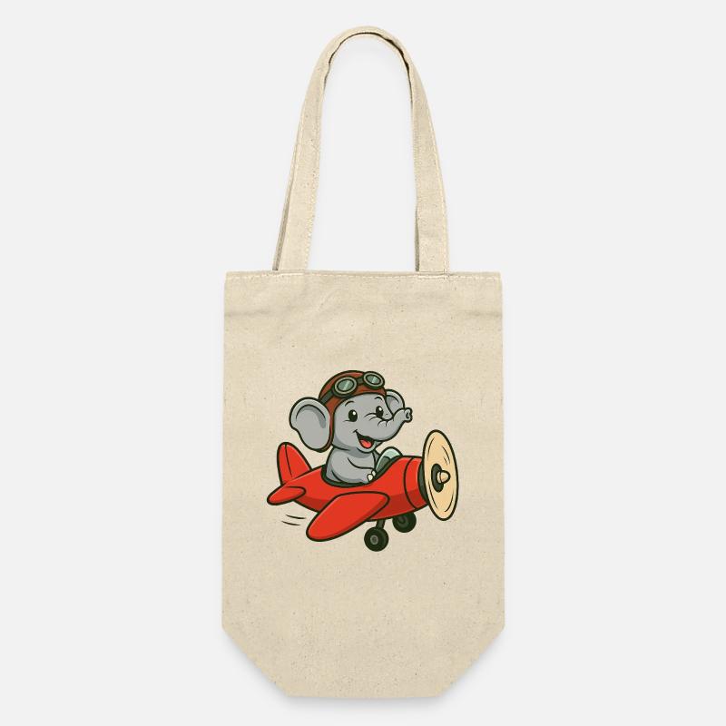 Mignon pilote d’éléphant dans l’avion - Sac à bouteille - nature