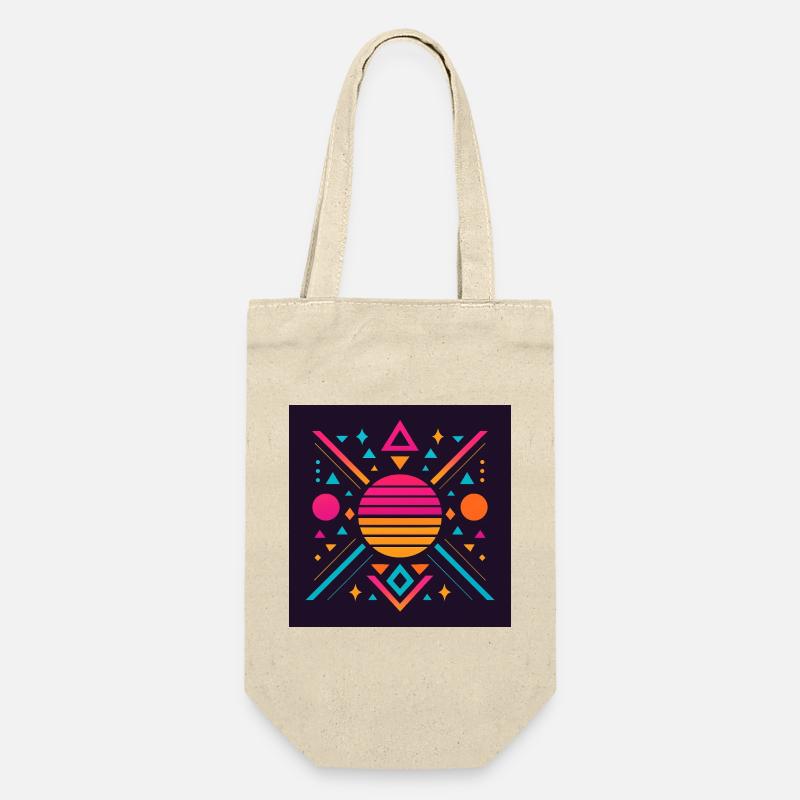 Synthwave geometric pattern - Gift Bag for Bottles - nature
