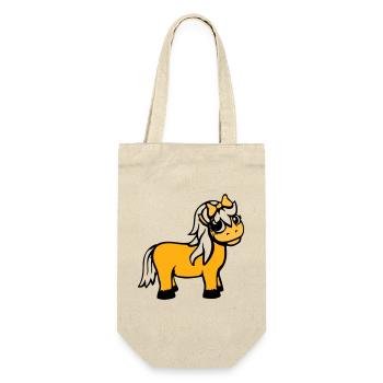 Horse Girl Female Cute Pretty Bow Woman - Gift Bag for Bottles - nature - Front